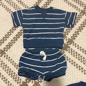 Navy and White Striped Kids Matching Set
